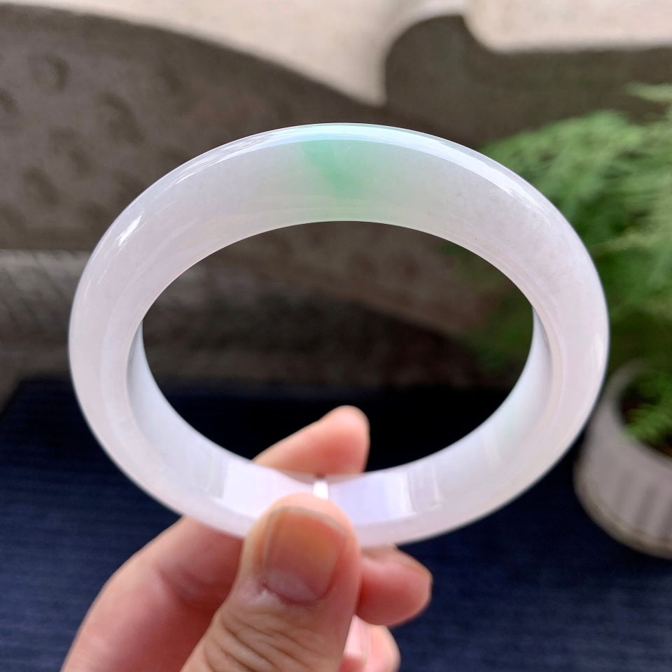 细糯种飘绿平安镯（58mm）（yc098125）