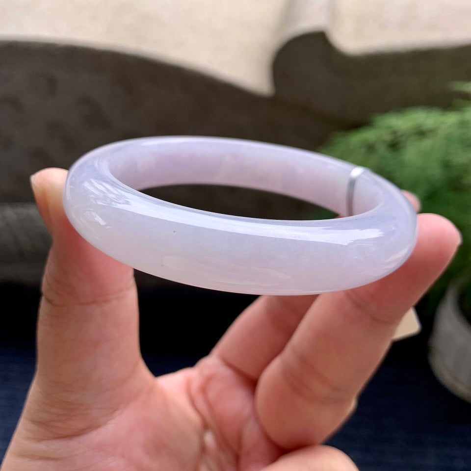 细糯种淡紫罗兰平安镯（56.6mm）（yc107678）