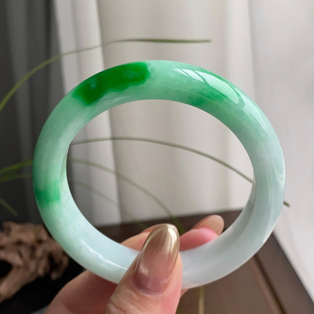 细糯种白底青平安镯（56圈）（yc259454）