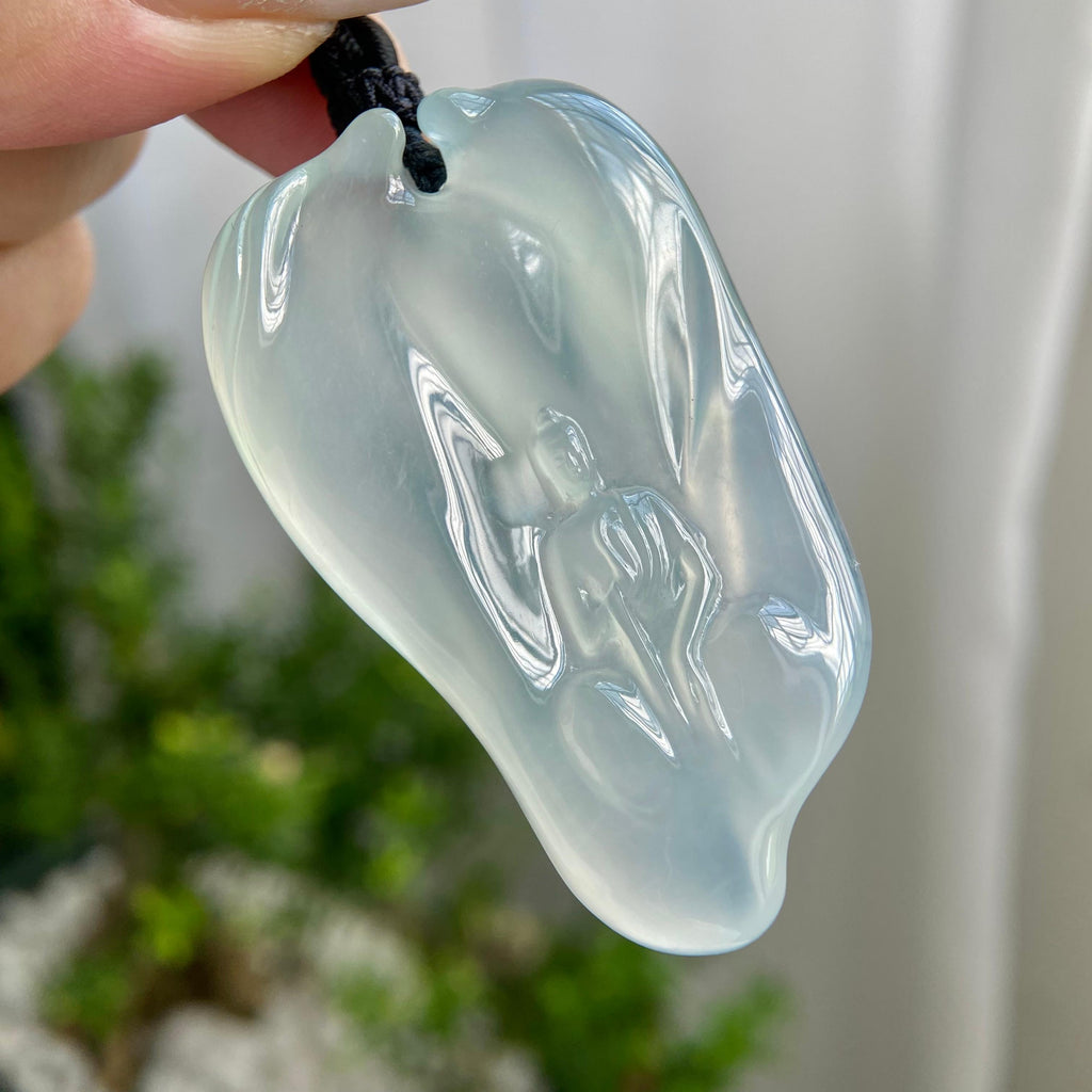 冰种淡晴底悟道牌吊坠（yc216284）