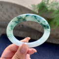 细糯种飘蓝花圆条手镯 54.2圈口 （yc699482）