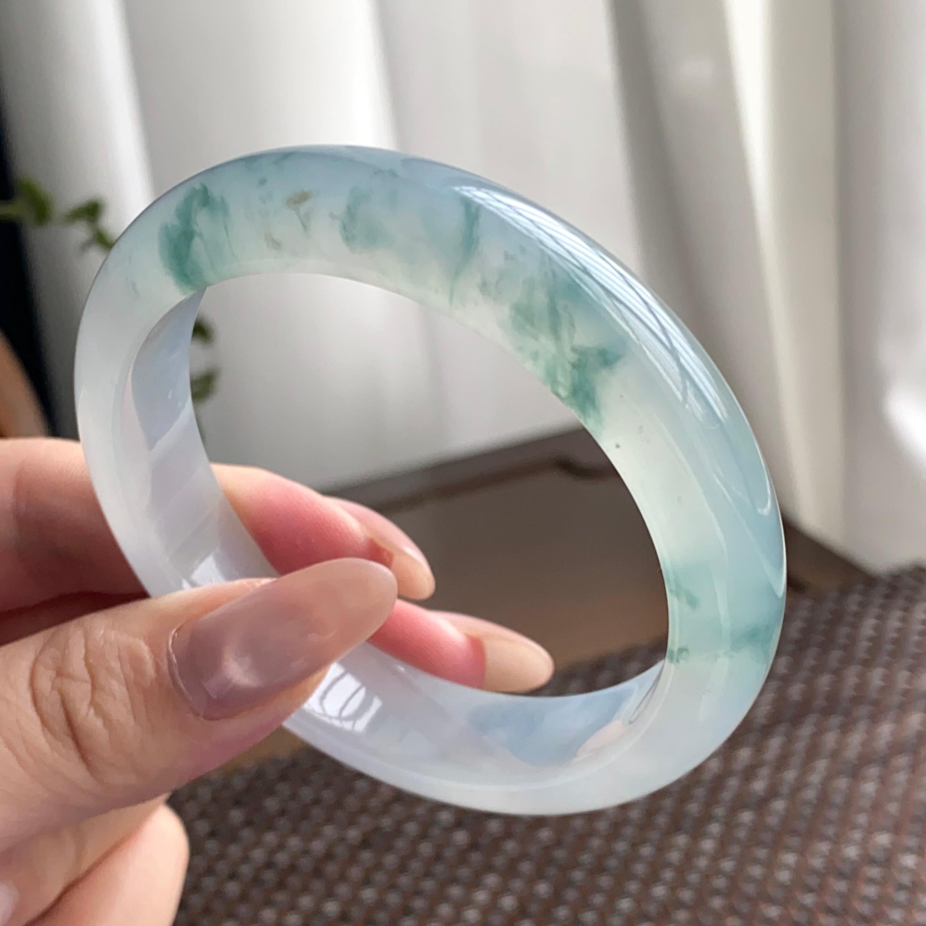 冰种飘花平安镯（57圈）（yc247430）