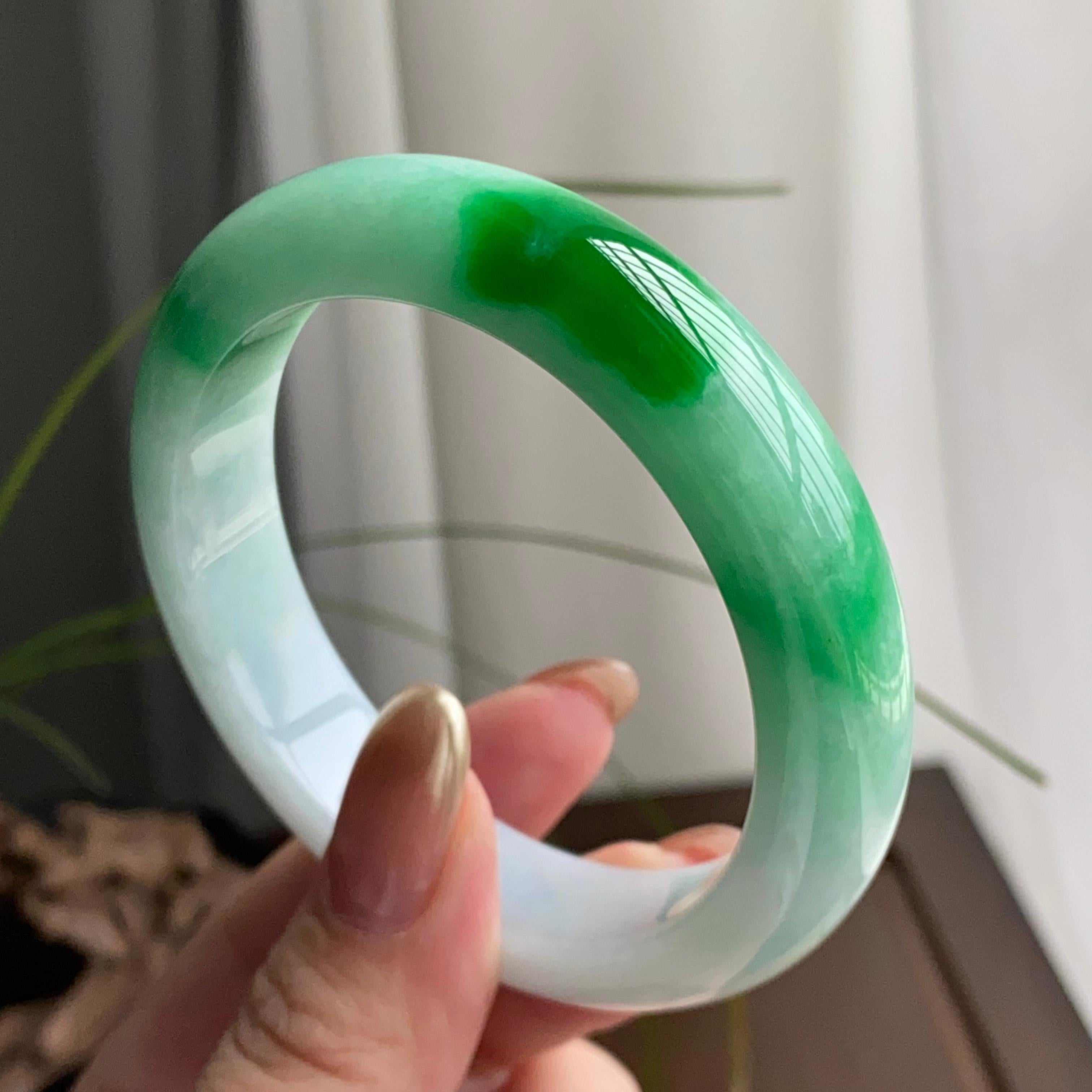 细糯种白底青平安镯（56圈）（yc259454）