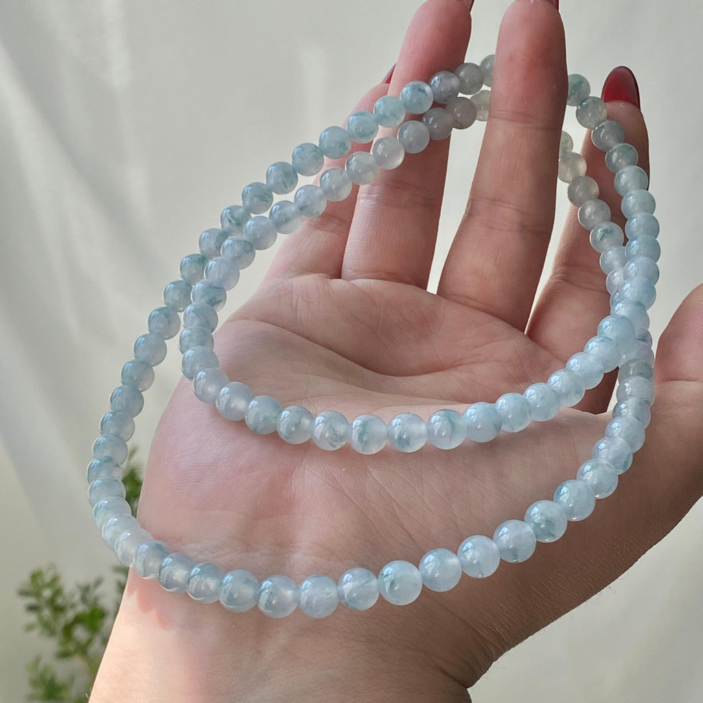 冰种蓝底飘花珠链（100颗）（yc213166）