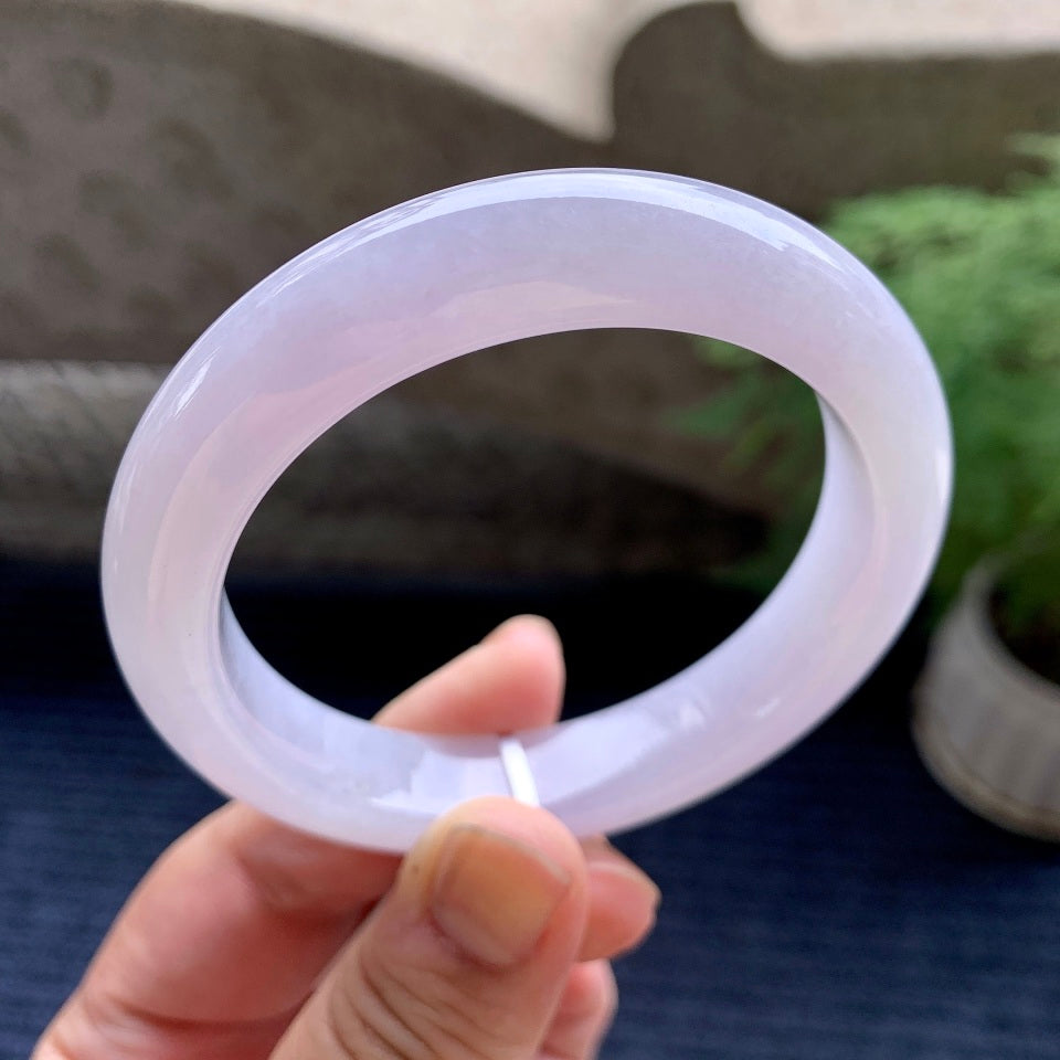 细糯种淡紫罗兰平安镯（56.6mm）（yc107678）