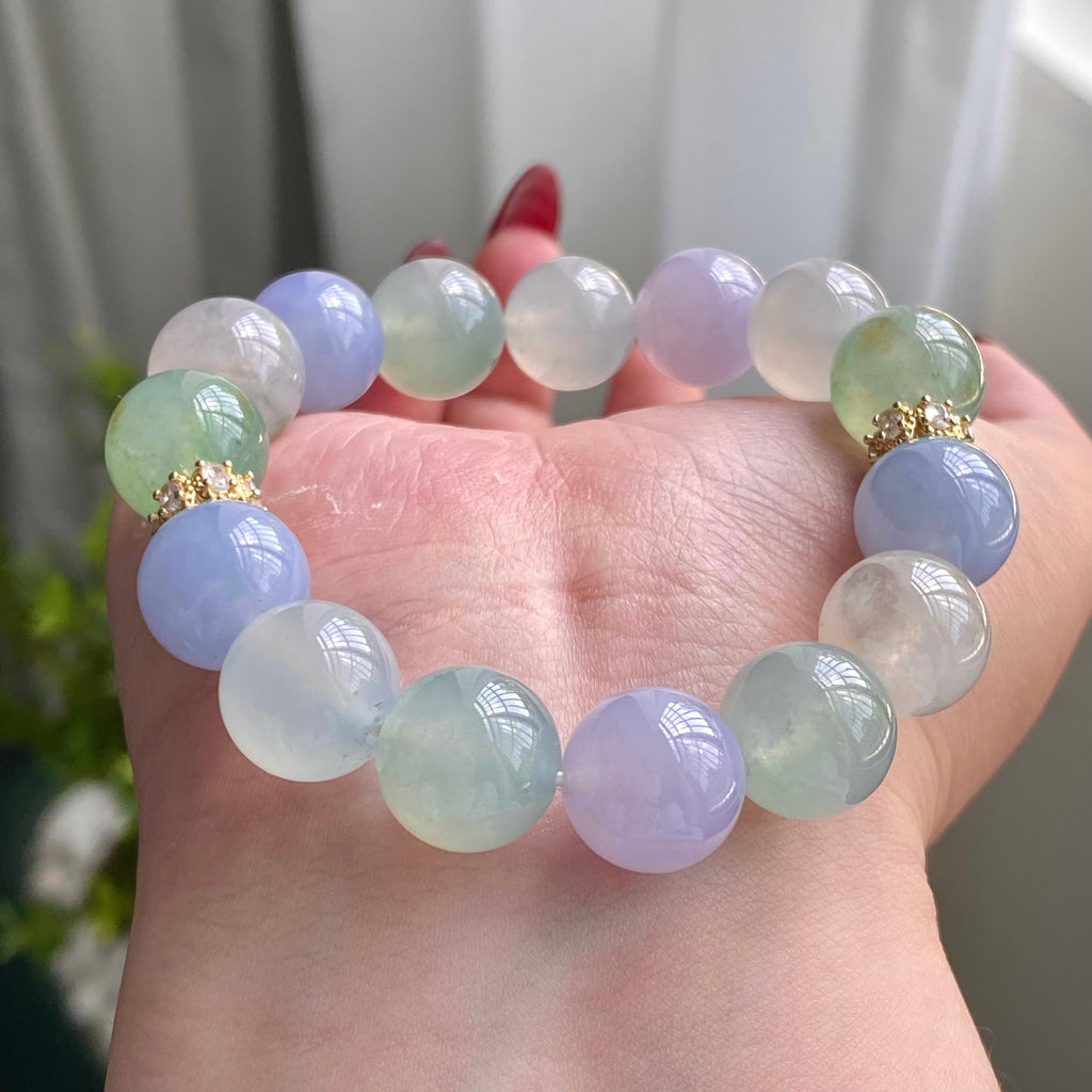 冰种多宝单圈手串（15颗）（yc203589）