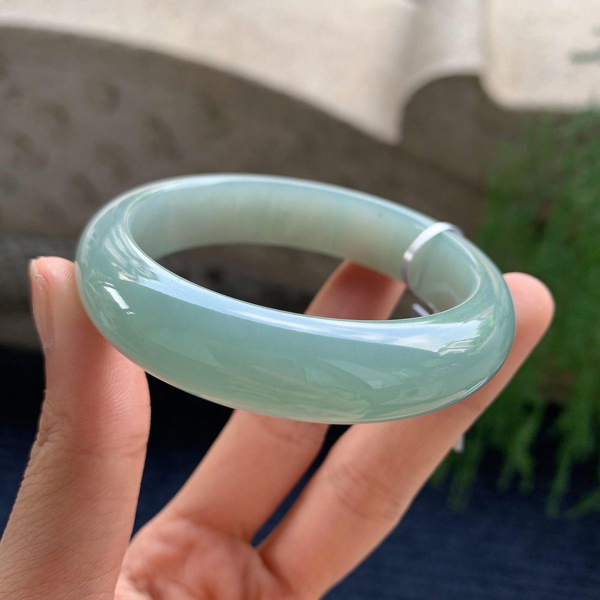 细糯种湖水绿正圈平安镯 53圈（yc709337）