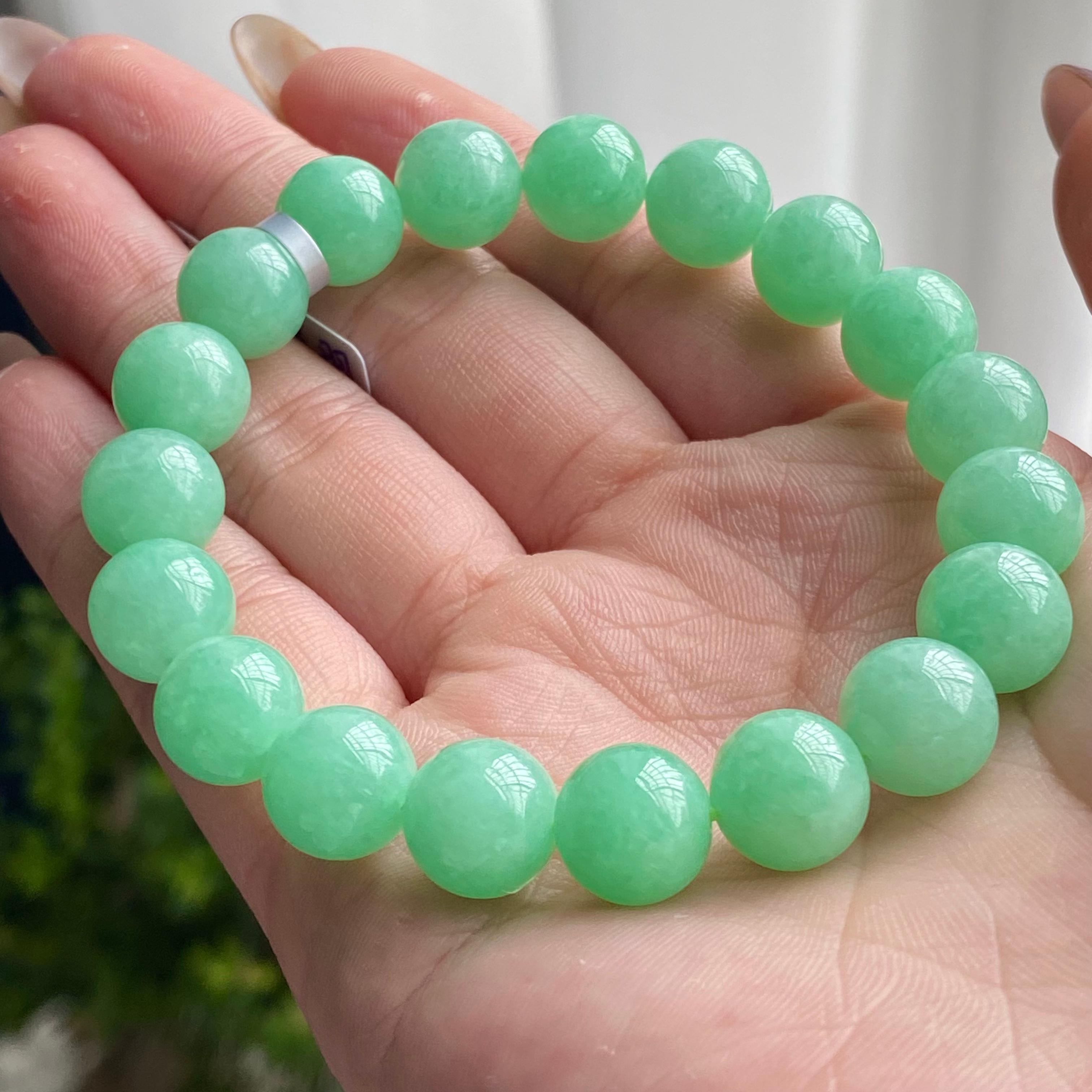 细糯种满绿单圈手串（yc201860）