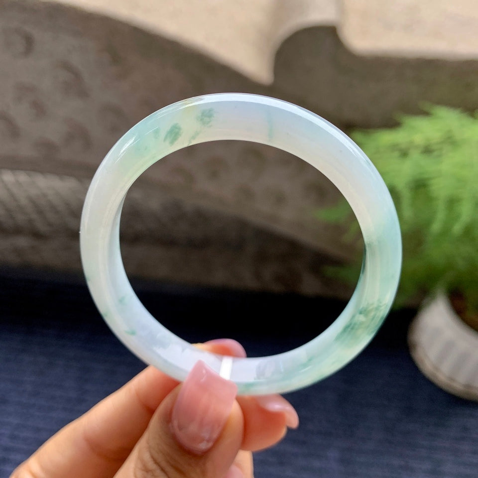细糯种飘花贵妃手镯（55.5mm）（yc092179）