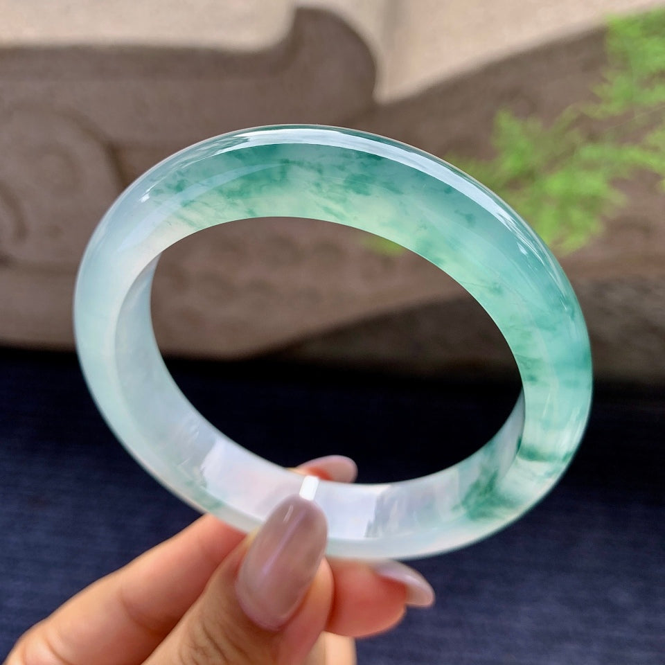 冰种飘花平安镯（57.6mm）（yc165878）