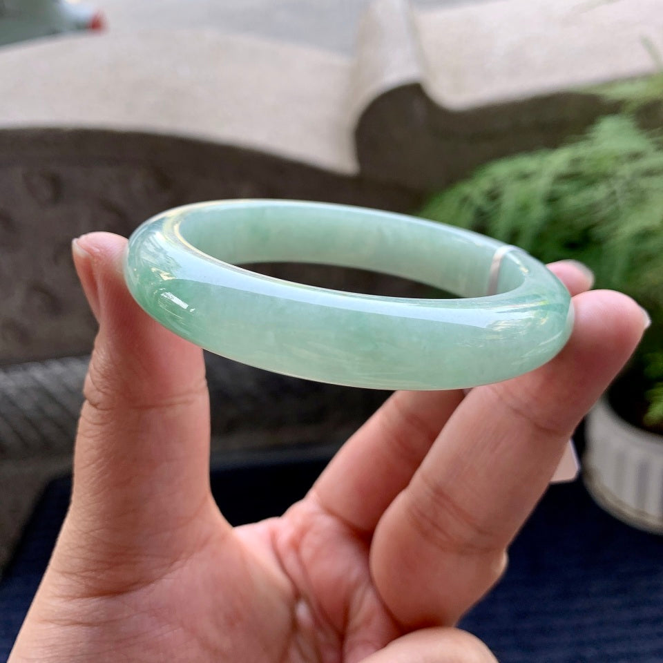 细糯种淡晴底平安镯（55.6mm）（yc093820）