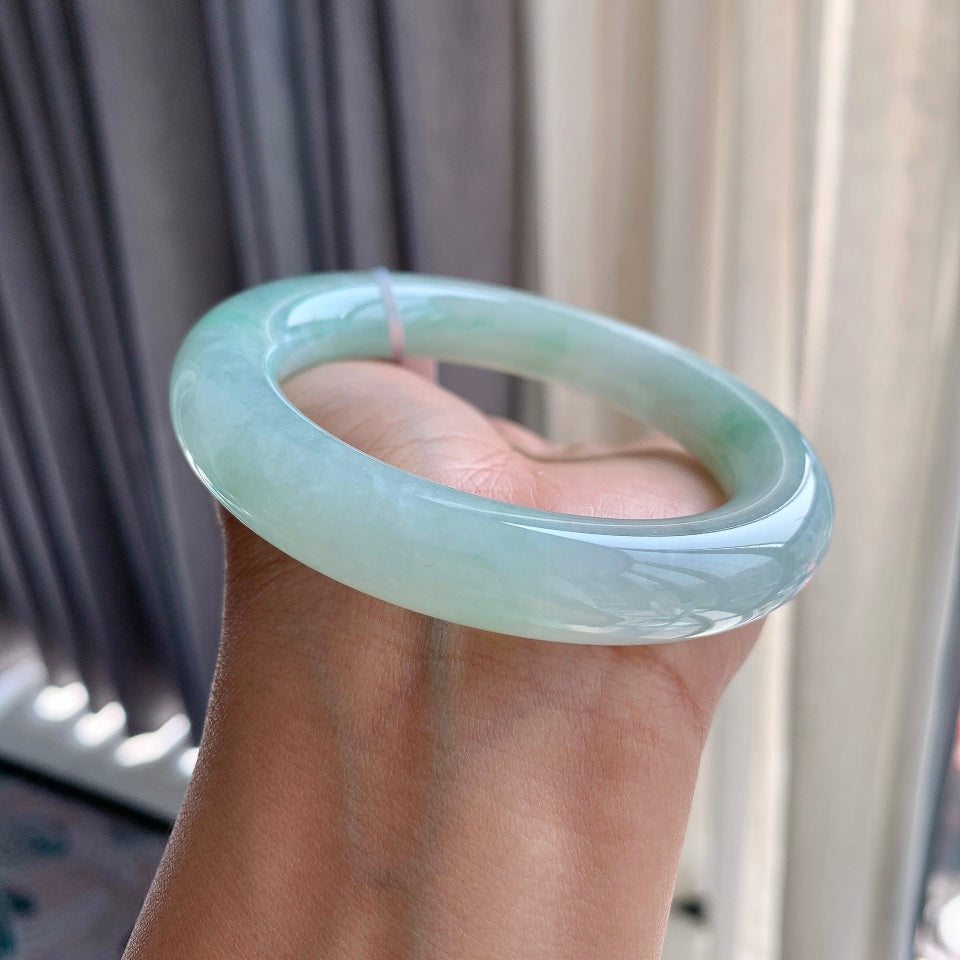 细糯种带底色飘花圆条手镯（56.8mm）（yc079224）