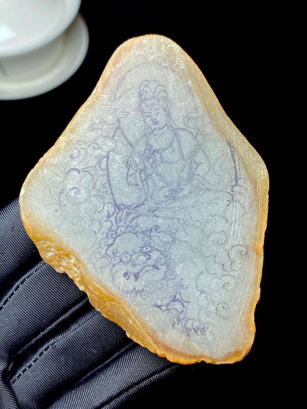 冰种双色黄翡黄皮片料 （yc331544）