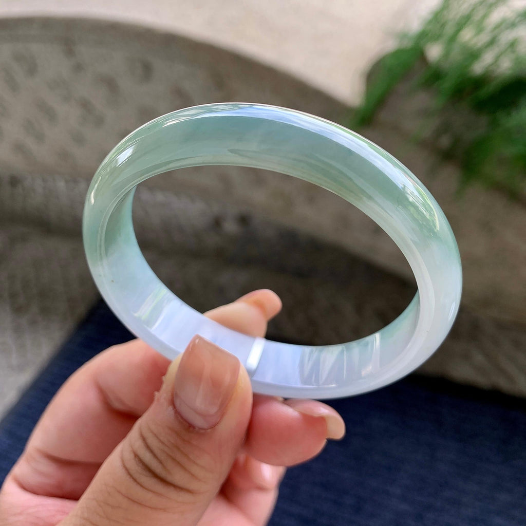 细糯种油青贵妃手镯 56圈口 天然缅甸A货翡翠（yc534504）