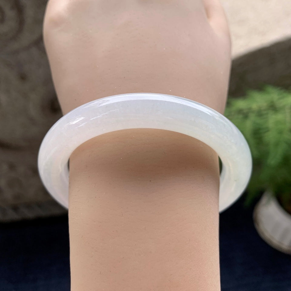 细糯种无色圆条手镯（55.8mm）（yc091798）