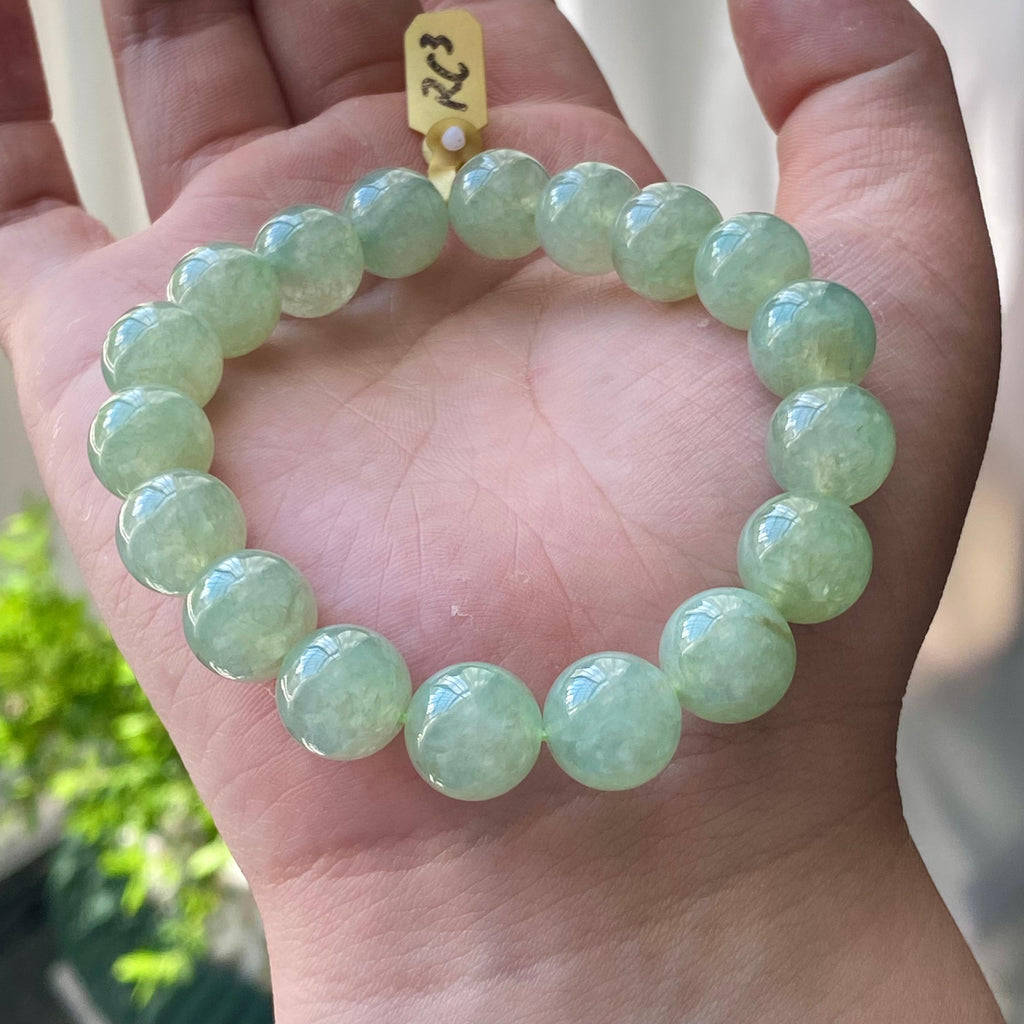 糯冰种湖水绿单圈手串（18颗）（yc203055）