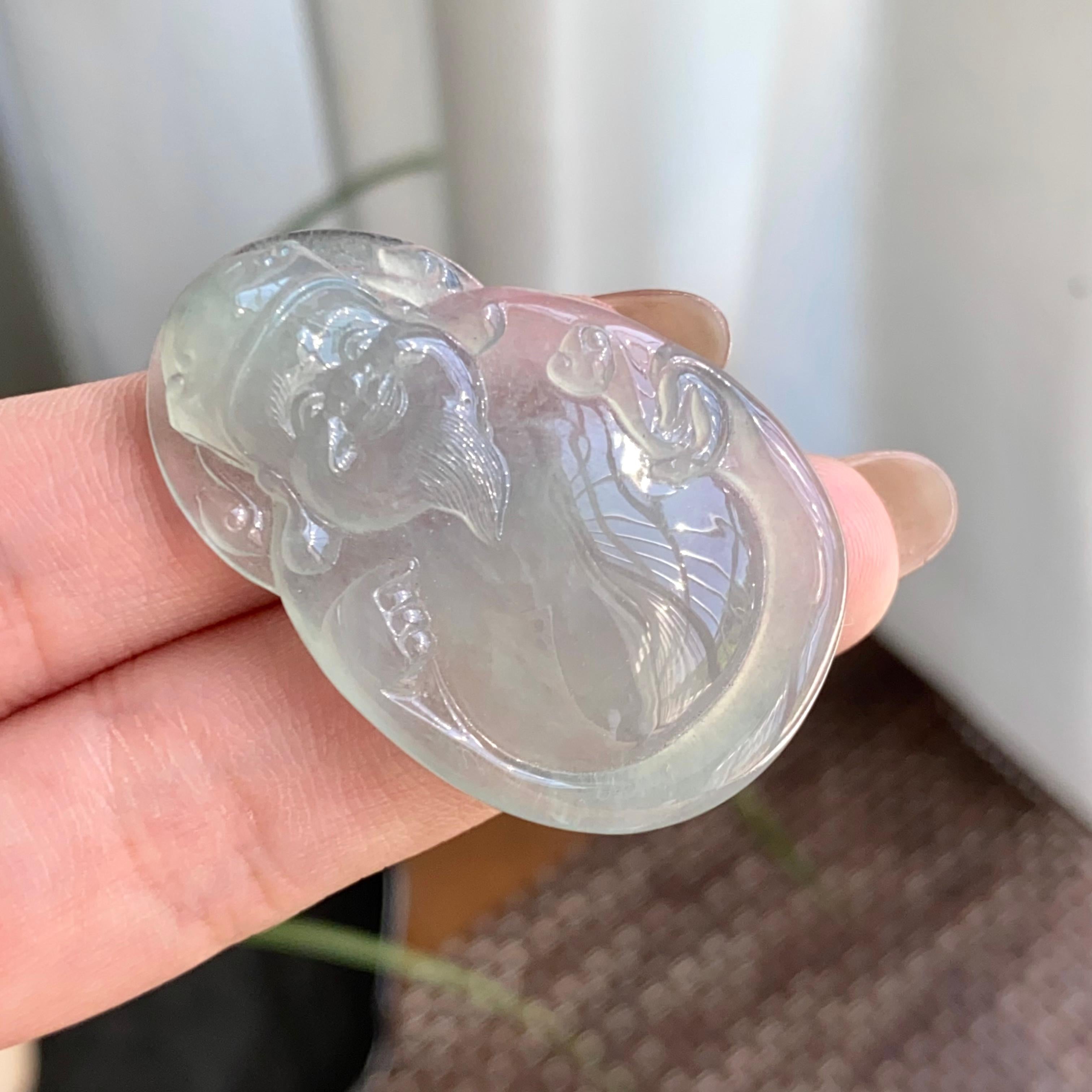 冰种带底色财神吊坠（yc264974）