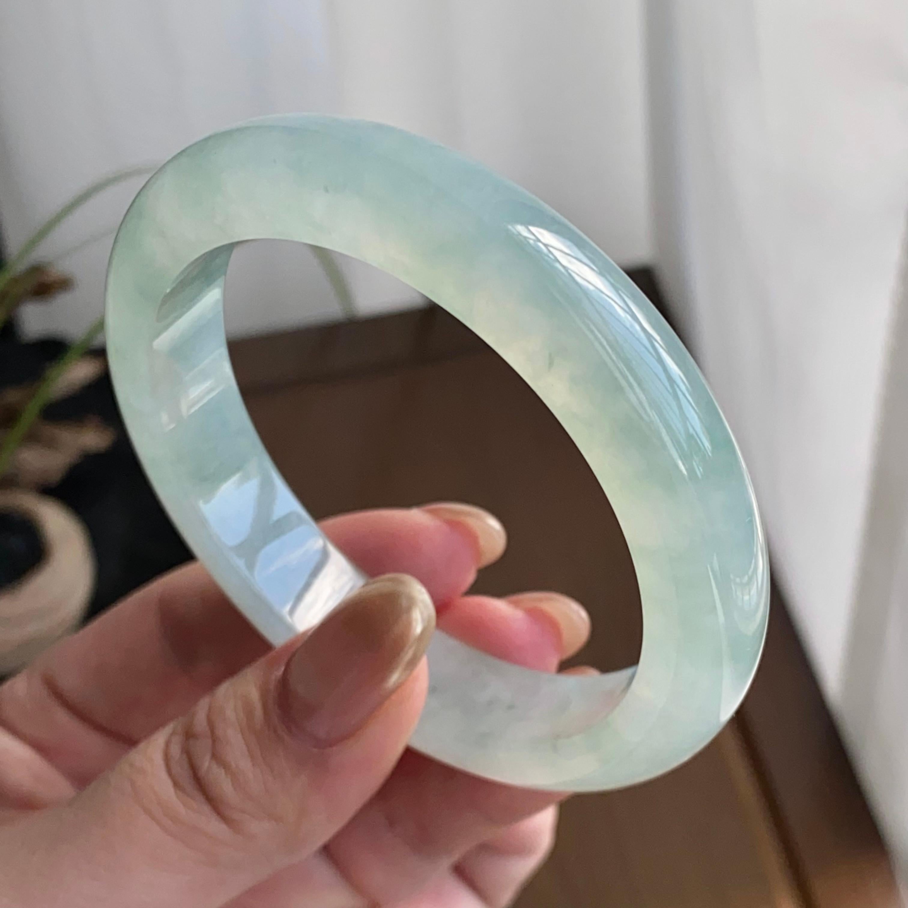 冰种淡晴底平安镯（57圈）（yc258939）