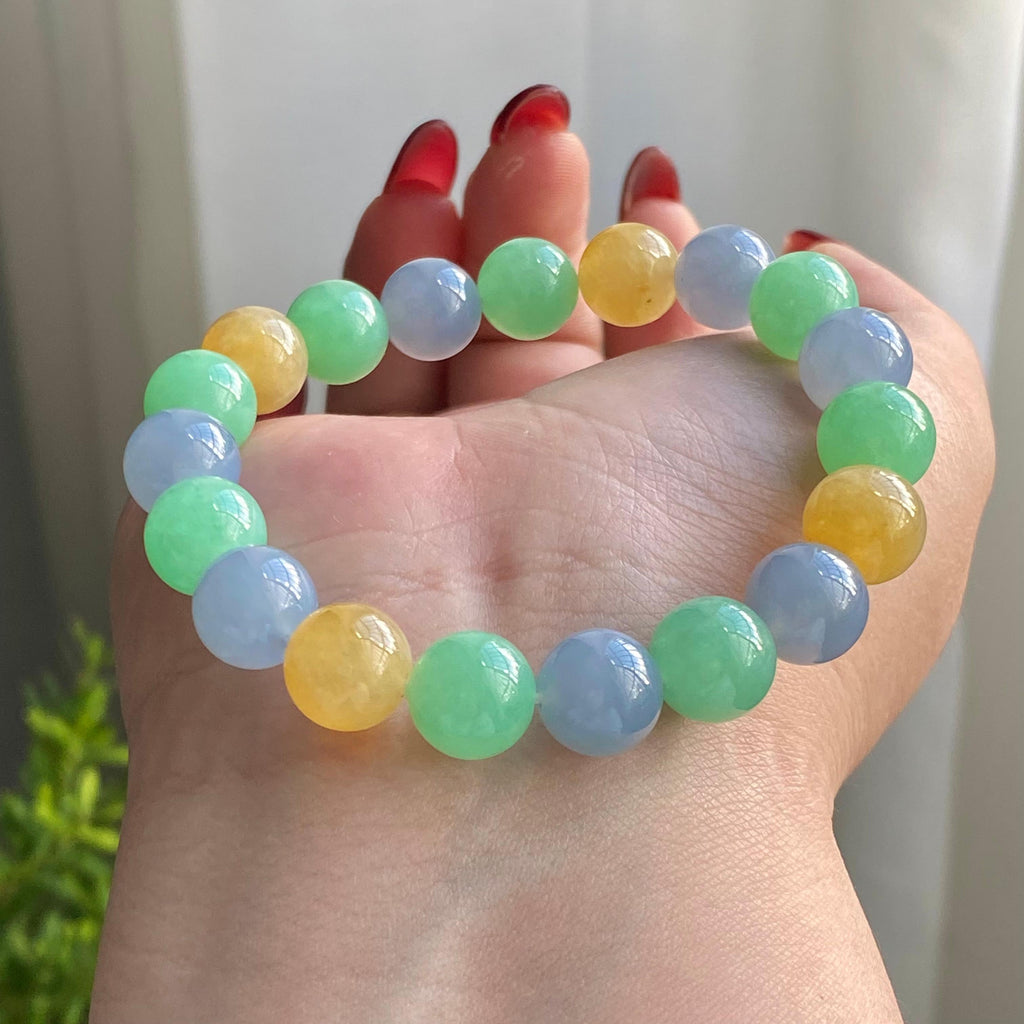 糯冰种多宝单圈手串（19颗）（yc215246）