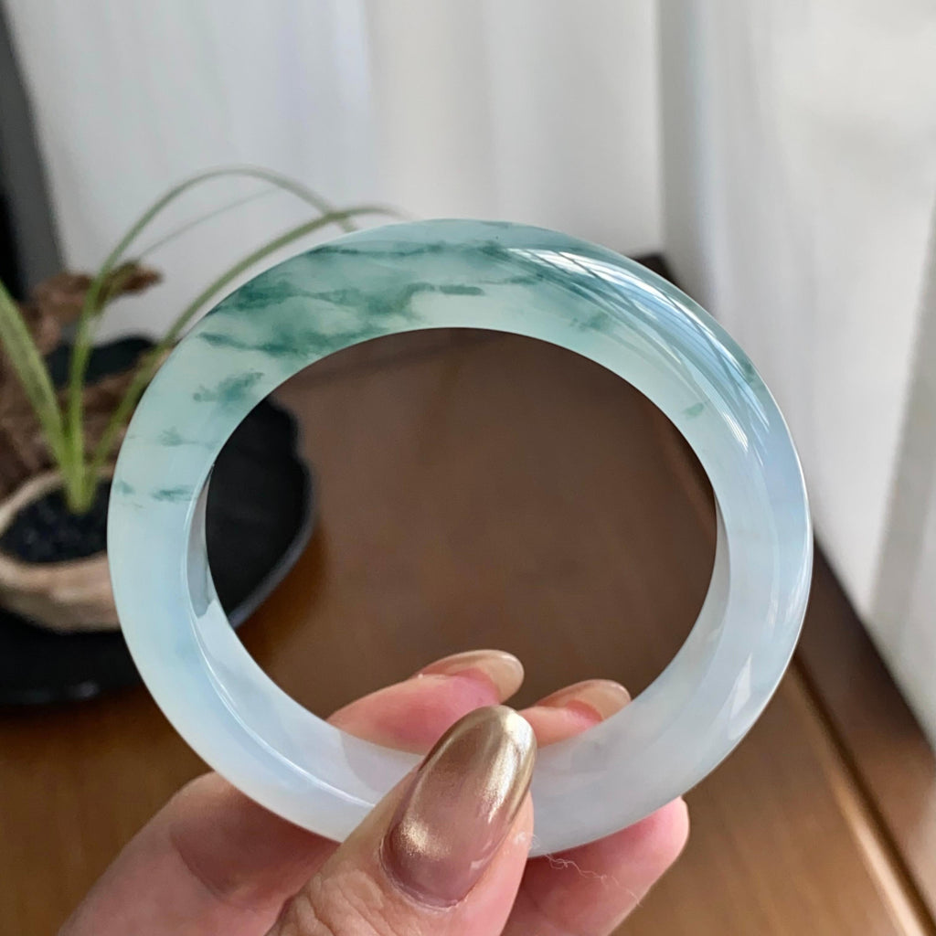 冰种飘花平安镯（53圈）（yc258941）