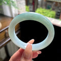 细糯种果绿半山水正圈平安镯 57.5圈 天然缅甸A货翡翠（yc696439）