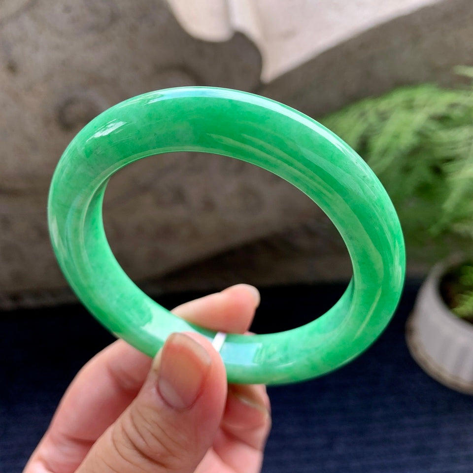 糯种满绿平安镯（55.3mm）（yc089894）