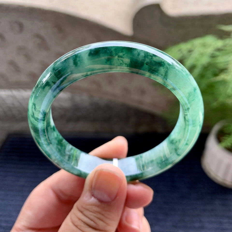 细糯种飘花平安镯（54.6mm）（yc098148）