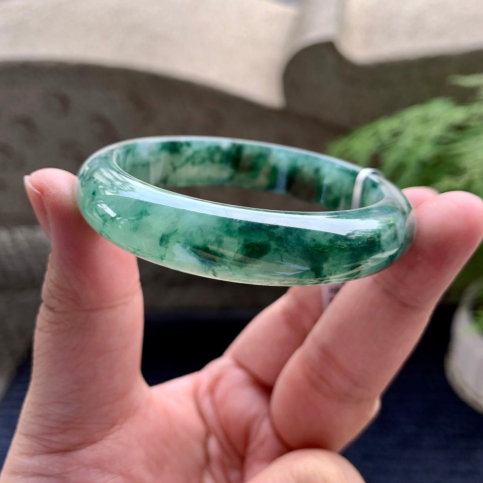 细糯种飘花平安镯（54.6mm）（yc098148）