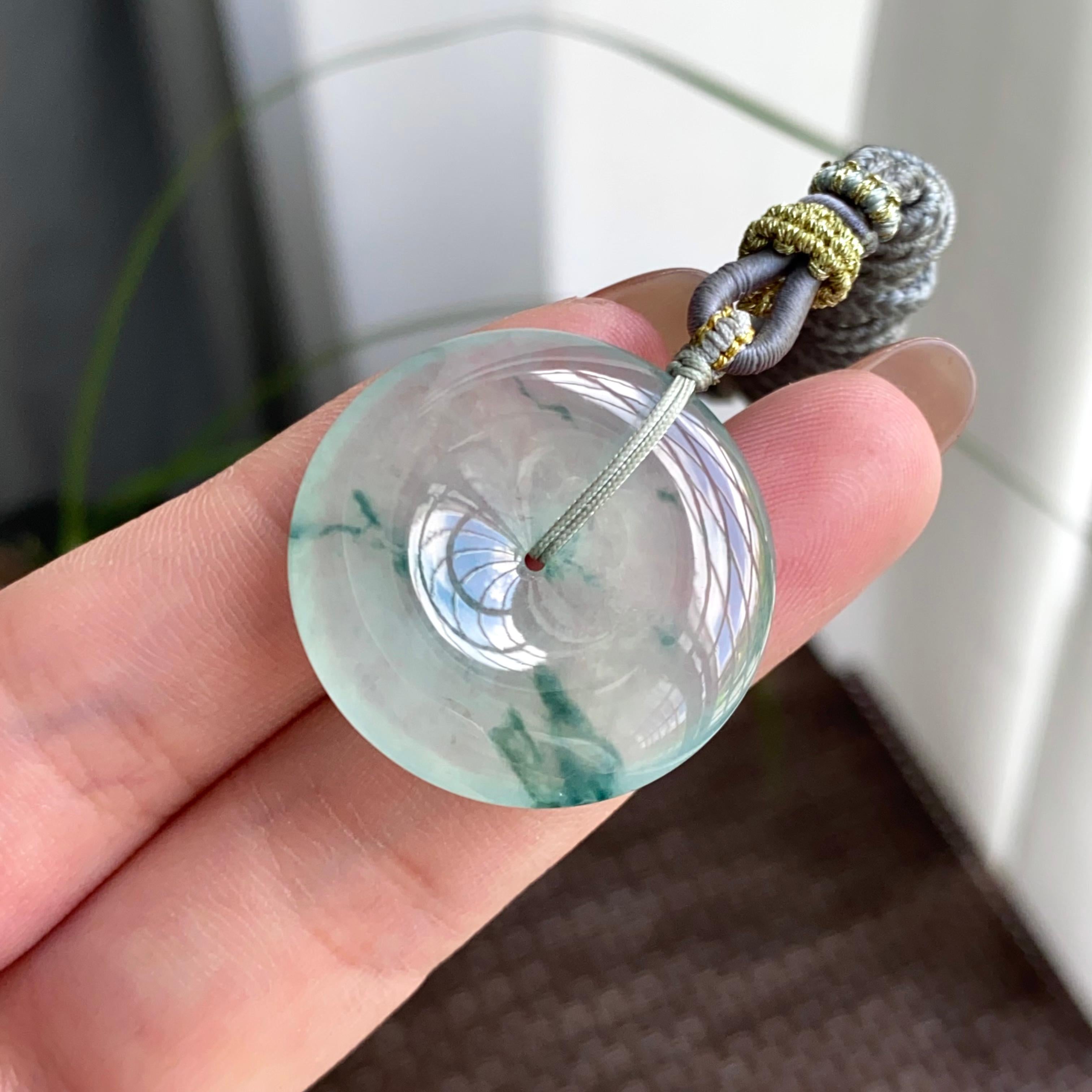 冰种飘花平安扣吊坠（yc263854）