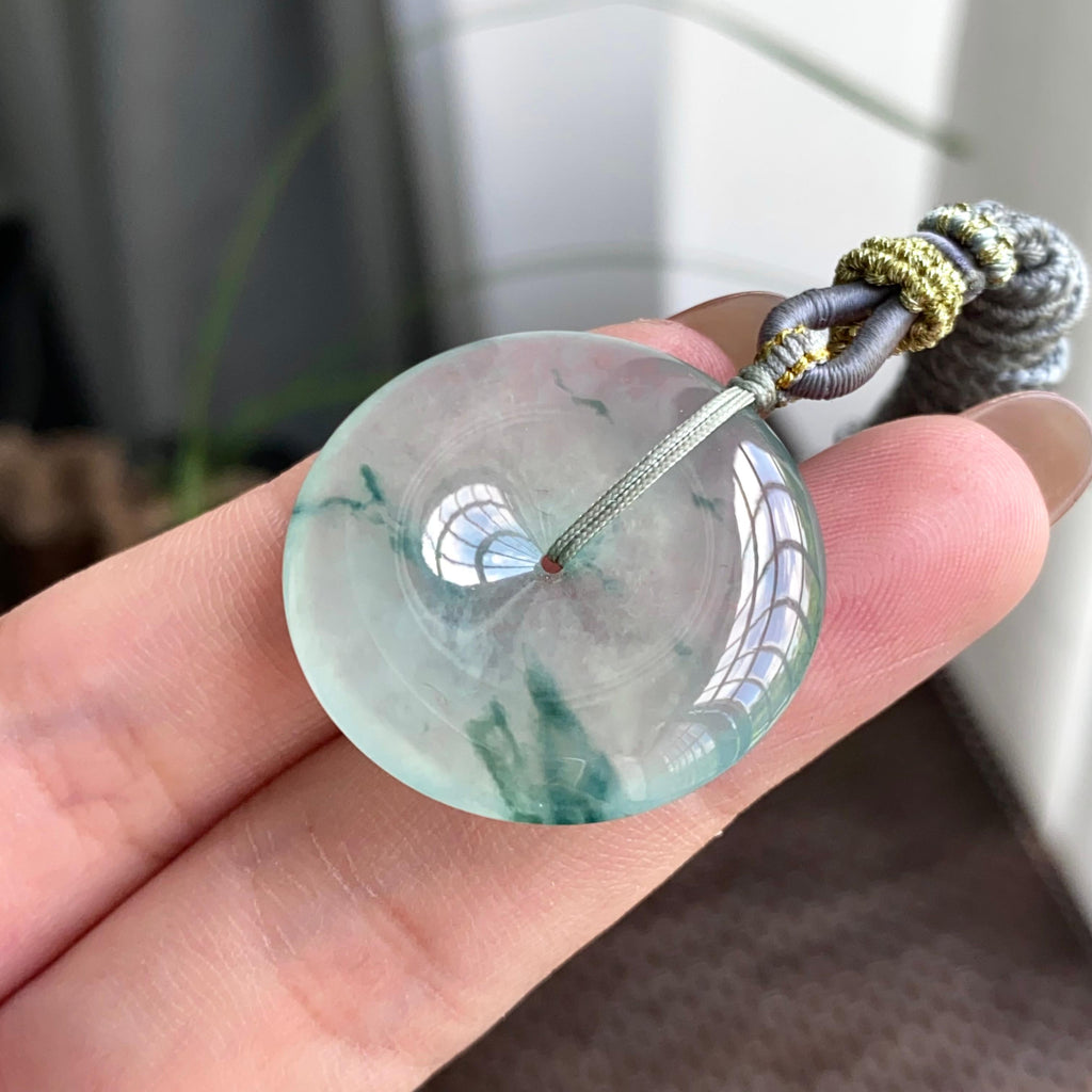 冰种飘花平安扣吊坠（yc263854）