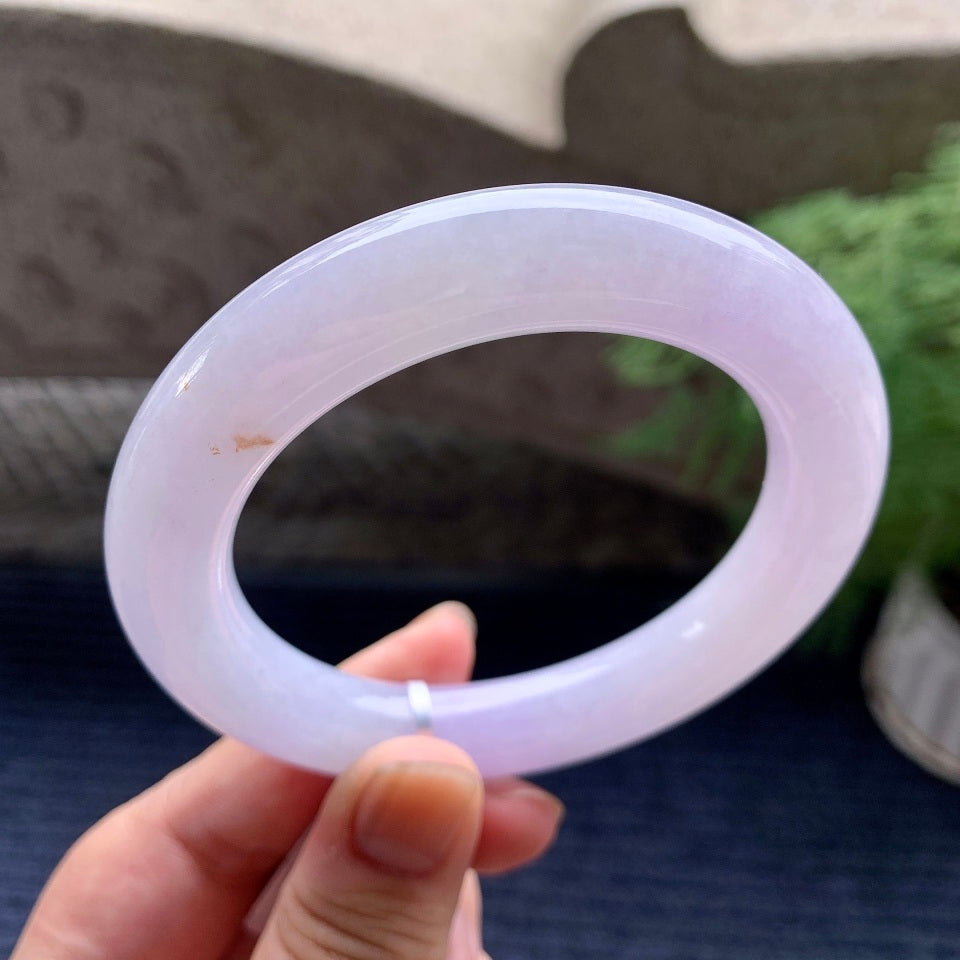 细糯种紫罗兰洒金圆条手镯（58.3mm）（yc101935）