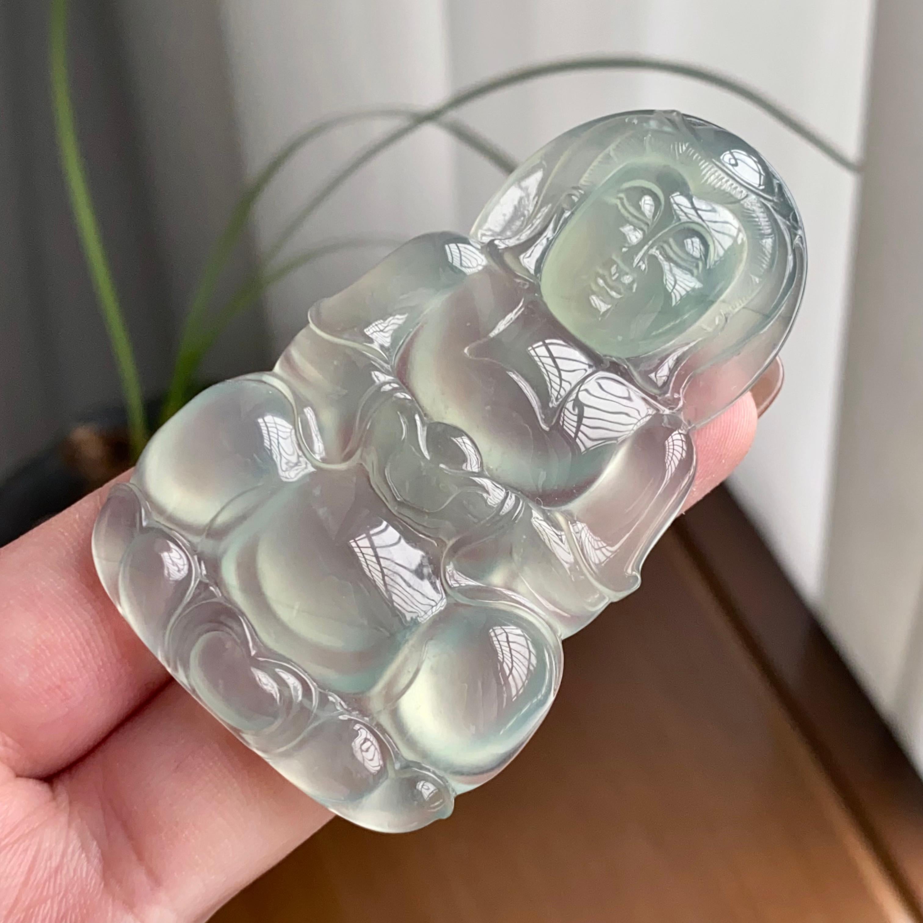 冰玻种淡晴底观音吊坠（yc260825）