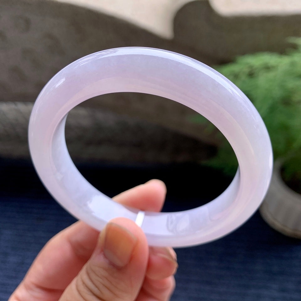 细糯种淡紫罗兰平安镯（56.6mm）（yc107678）