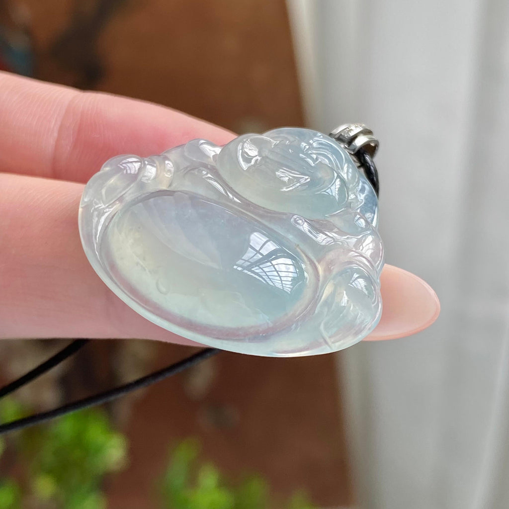 18k金钻镶冰种晴底佛公吊坠（yc230913）