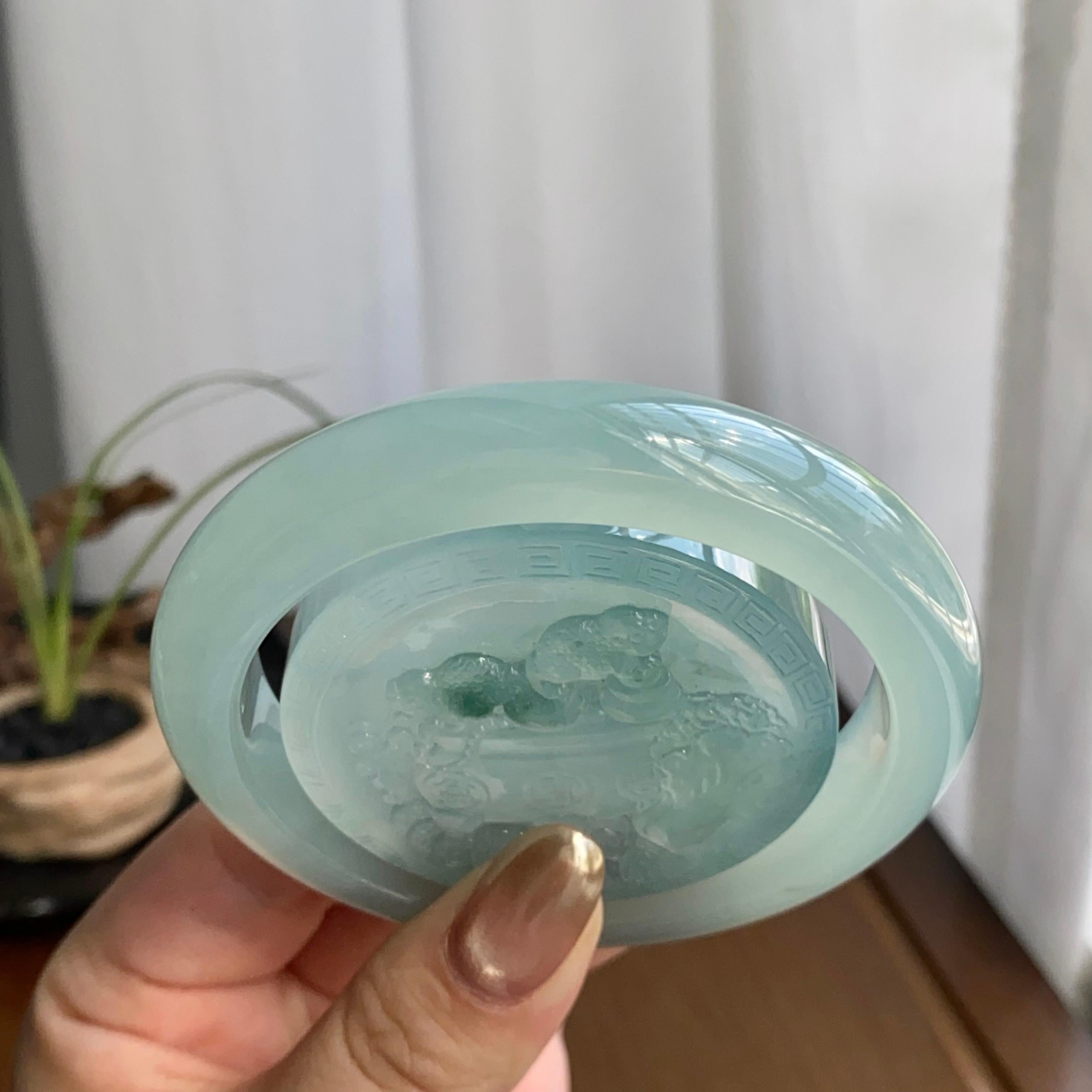 冰种晴底平安镯套装（58圈）（yc258997）