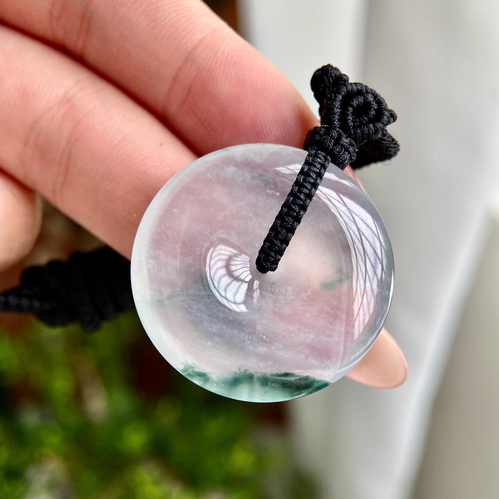 高冰种飘花平安扣吊坠（yc230169）