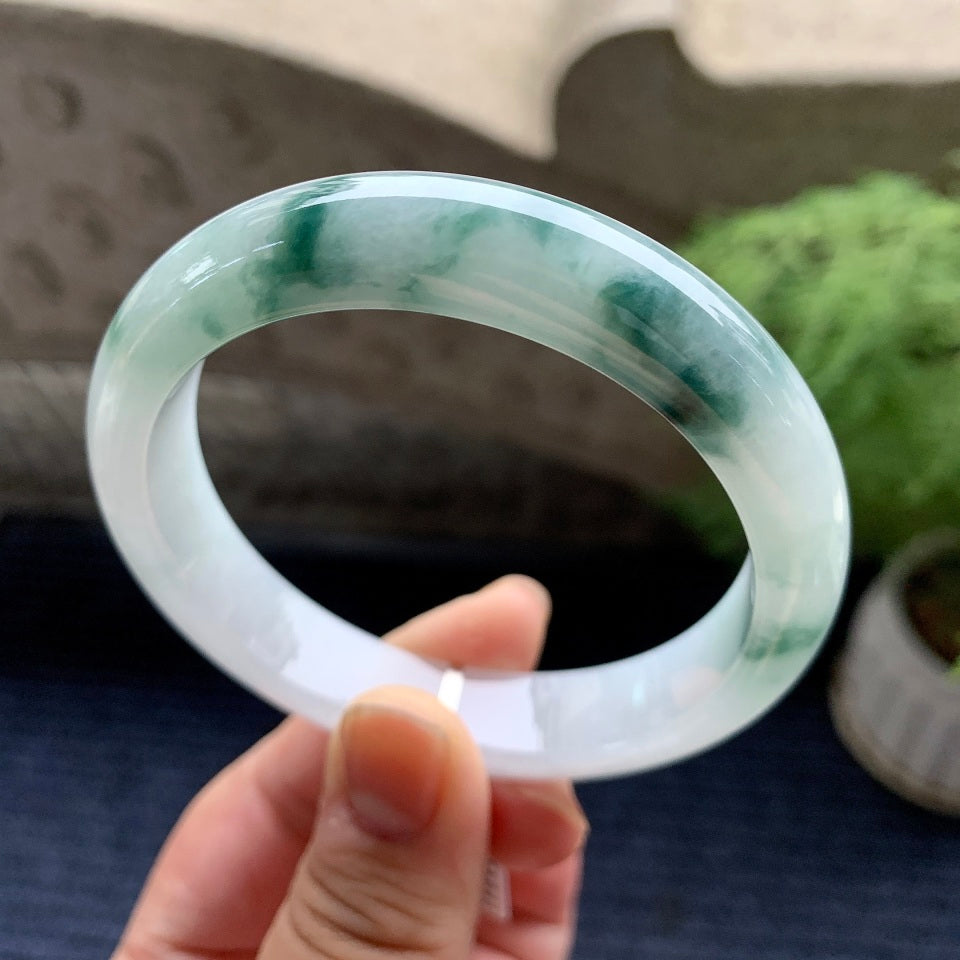 细糯种飘花平安镯（59.2mm）（yc093441）