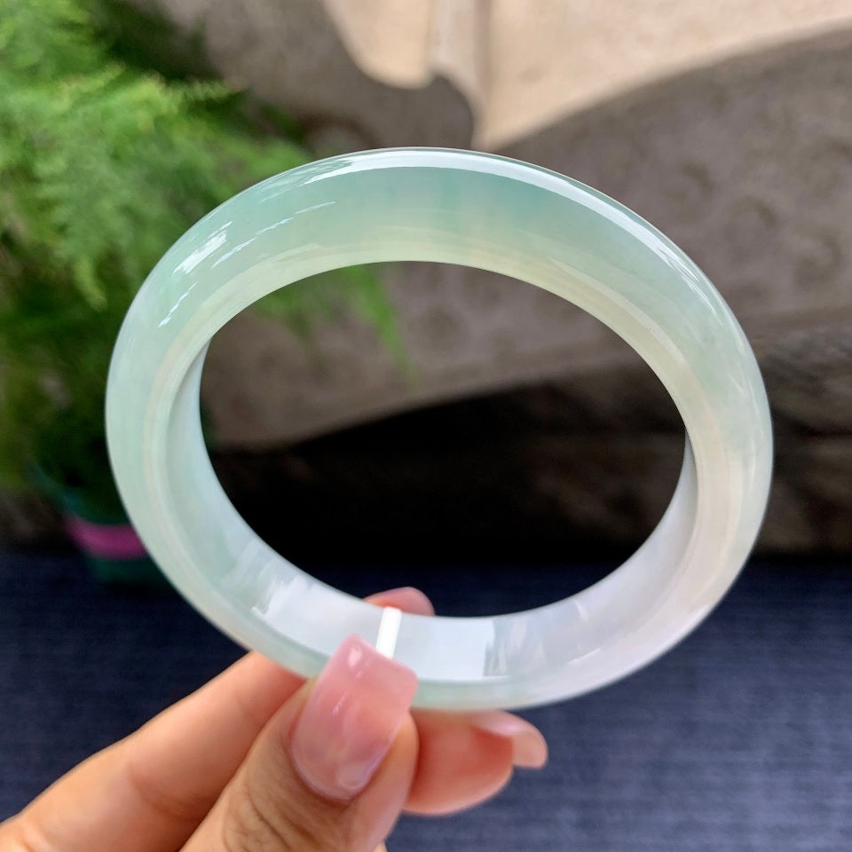 糯冰种淡晴底平安镯（58mm）（yc097372）