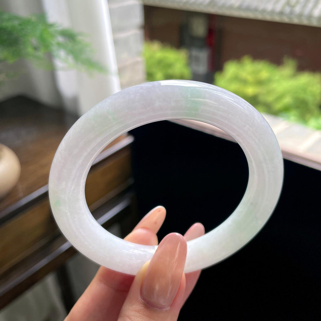 糯种白底青圆条 57圈 天然缅甸A货翡翠（yc703286）