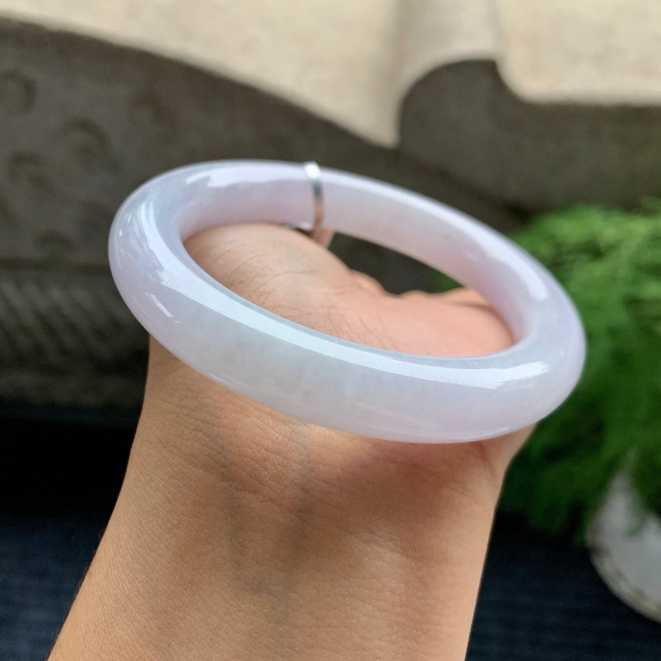 细糯种淡紫罗兰圆条手镯（55.4mm）（yc110777）