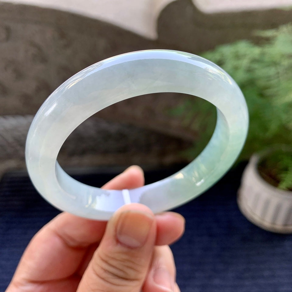 糯冰种淡晴底平安镯（57mm）（yc098535）