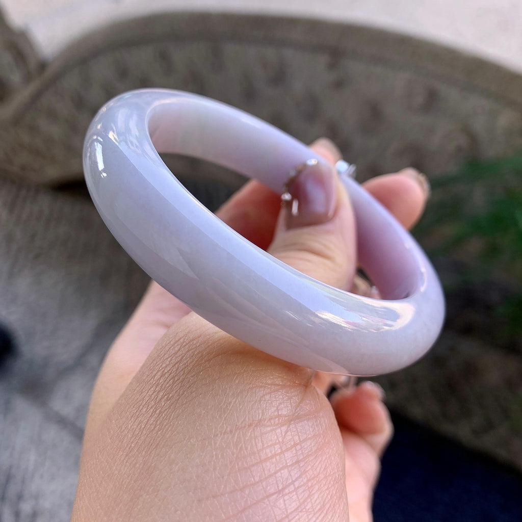 糯种淡紫罗兰平安镯（56.3mm）（yc275325）