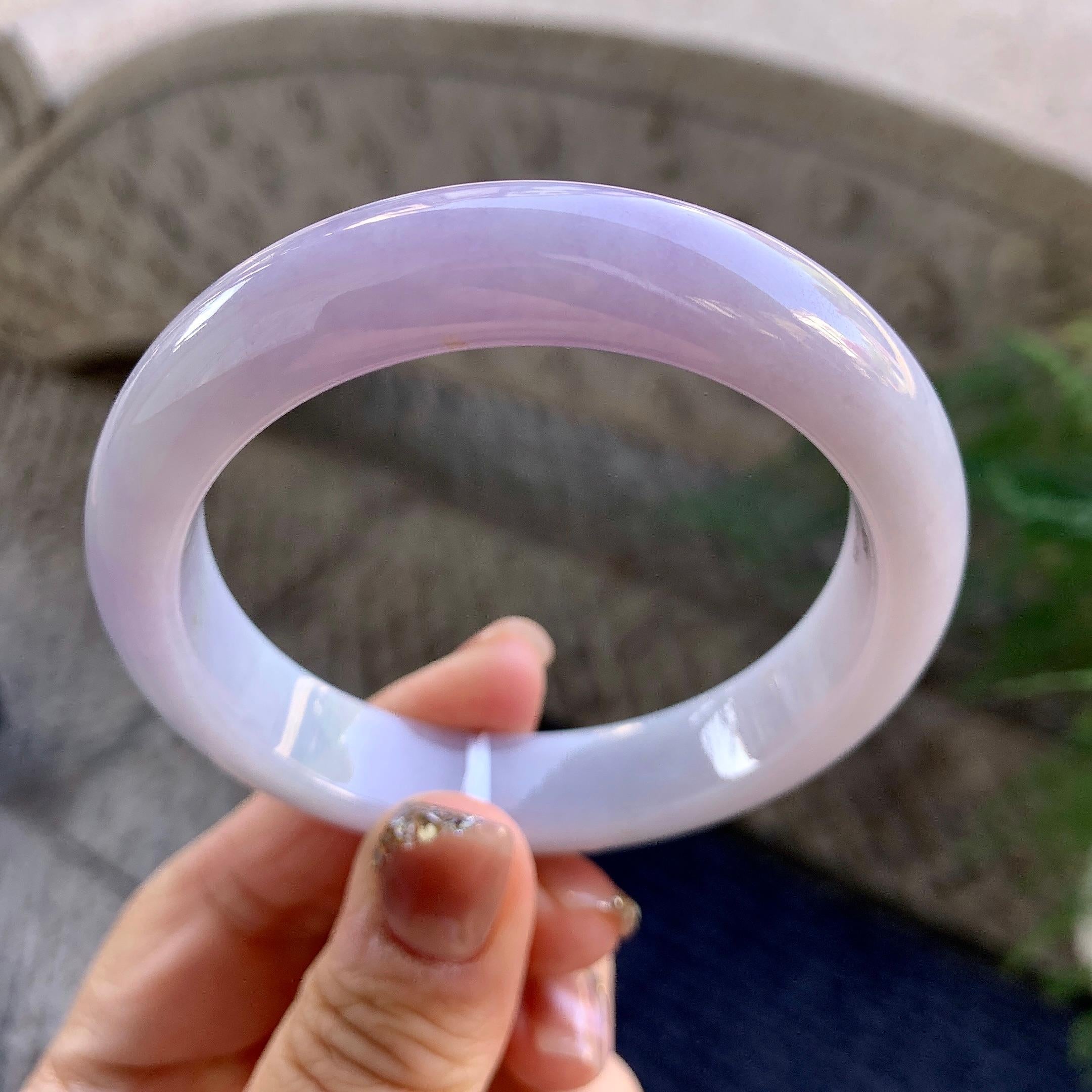糯种淡紫罗兰平安镯（56.3mm）（yc275325）