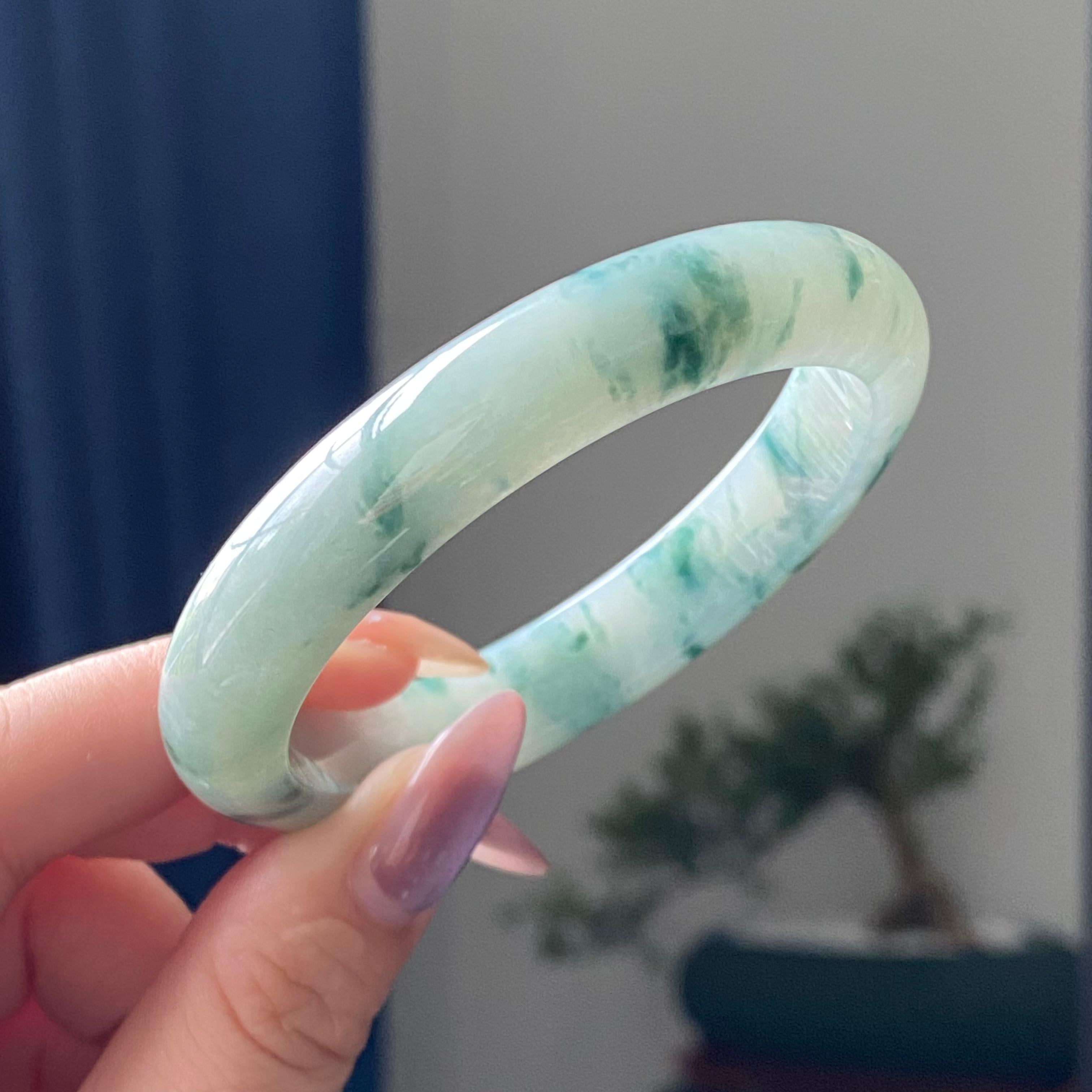 细糯种飘花平安镯手镯（55圈）（yc195216）