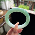 细糯种甜果绿半山水圆条 54.3圈 天然缅甸A货翡翠（yc696438）