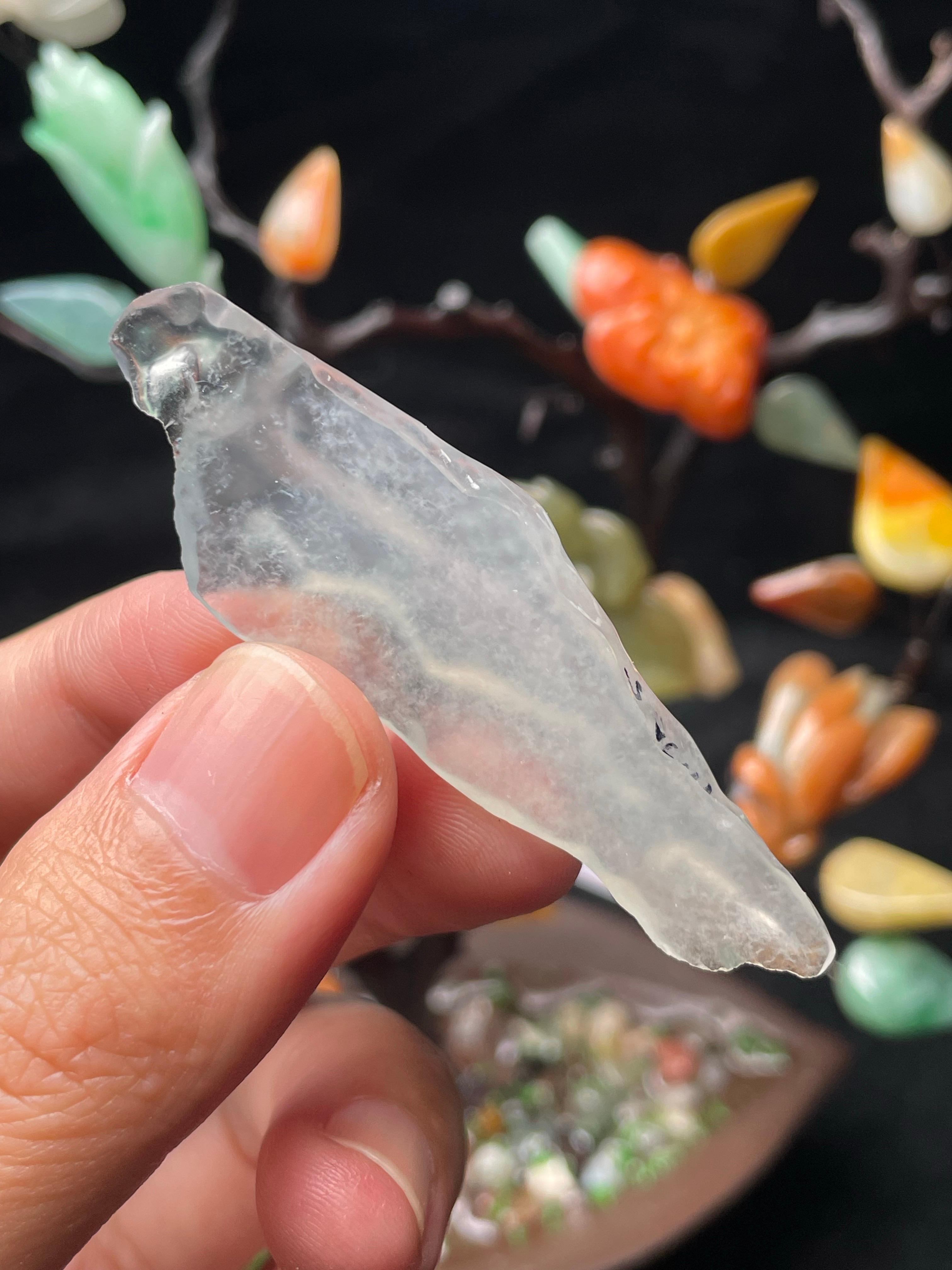 高冰雪花棉随形挂件料（yc503351）