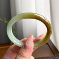 糯冰种黄翡伴山水贵妃镯（53圈）（yc247633）