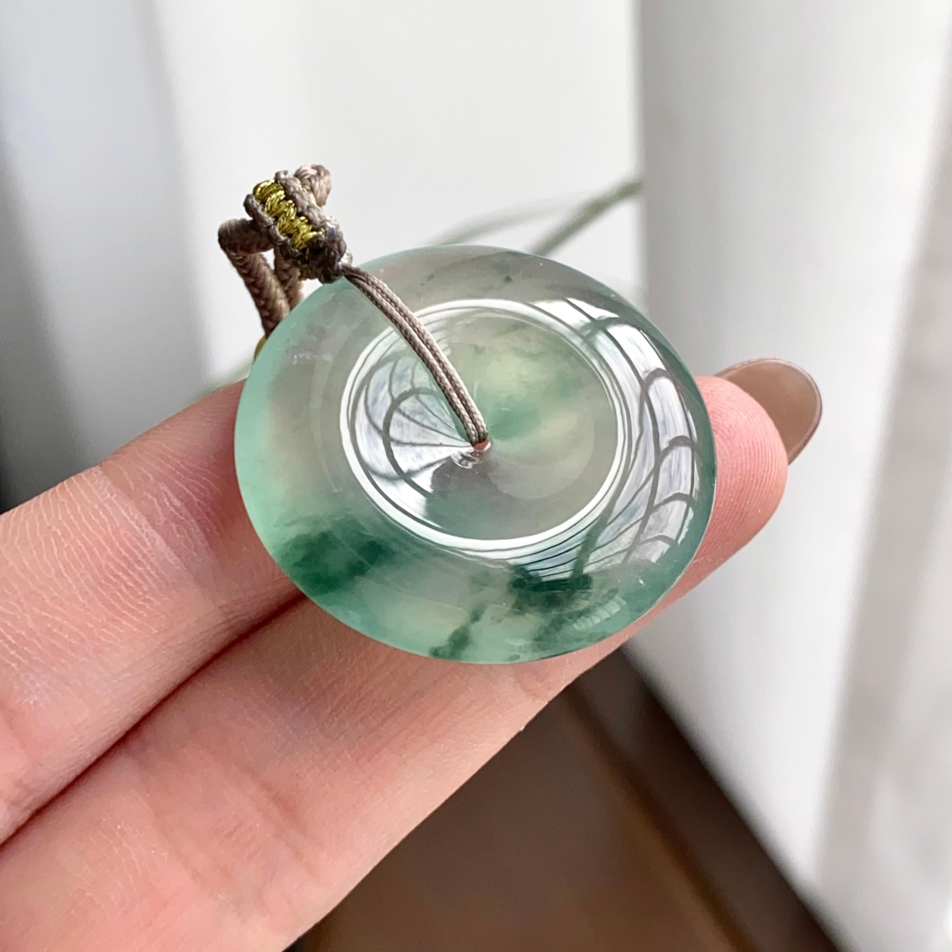 冰种飘花平安扣吊坠（yc262765）