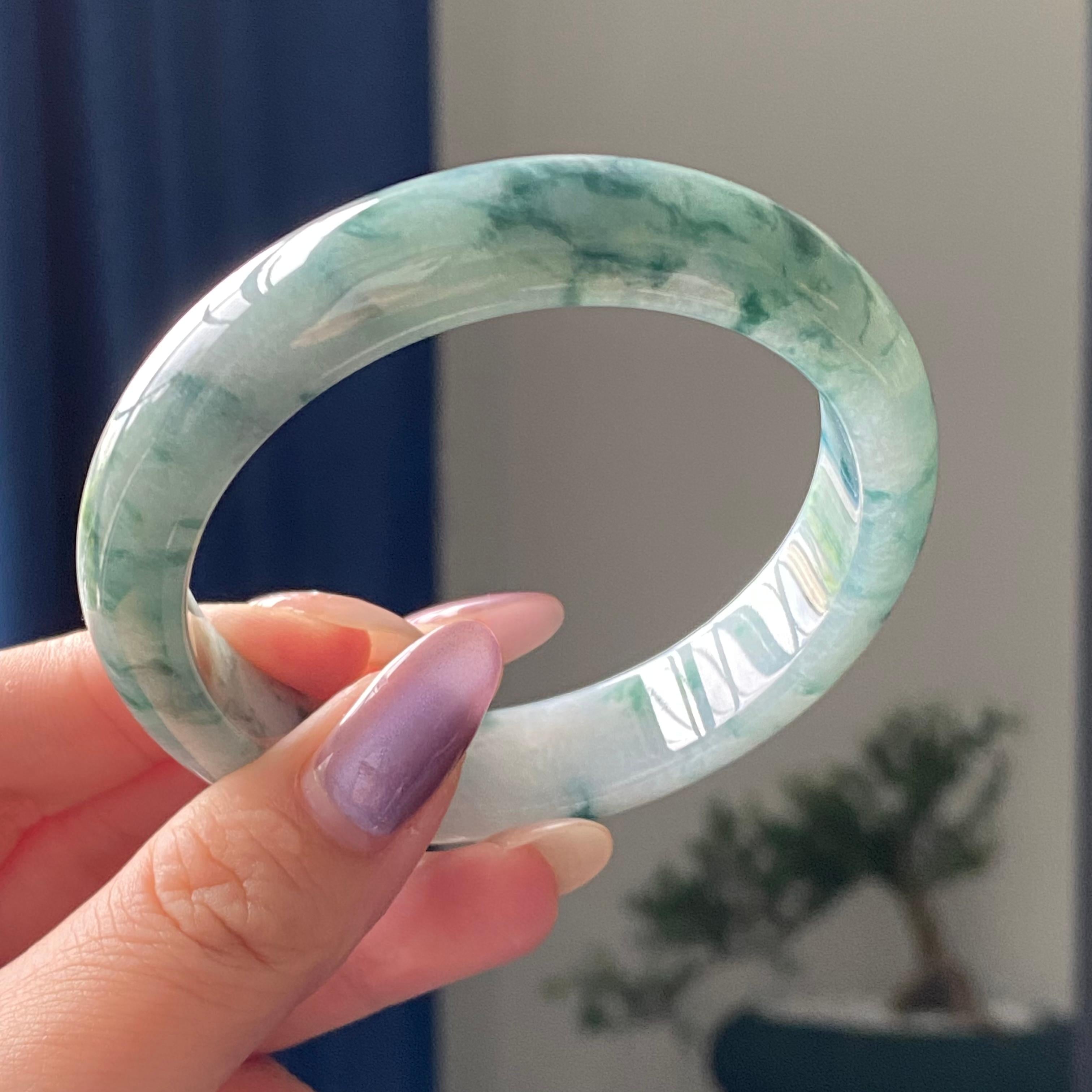 细糯种飘花平安镯手镯（58圈）（yc195330）