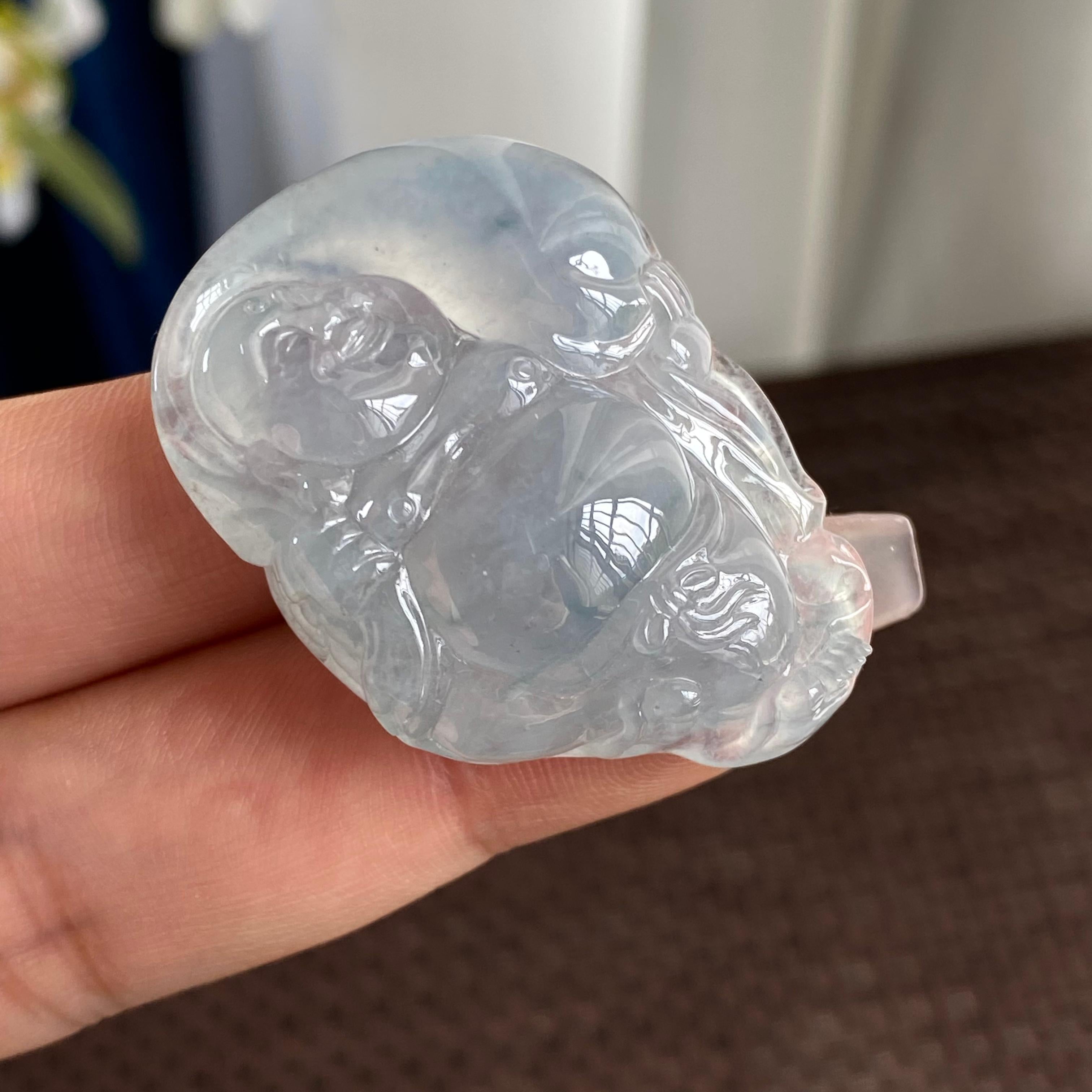 糯冰种白月光佛公吊坠（yc293139）